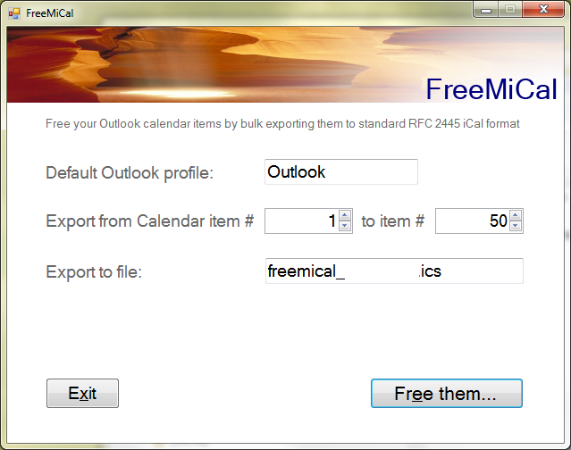 FreeMiCal - Anwendung