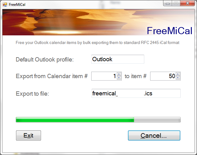 FreeMiCal - Anwendung