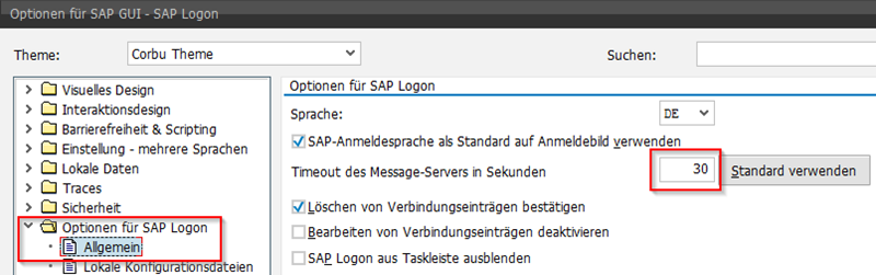 SAP GUI - FM Verbindung abgebrochen