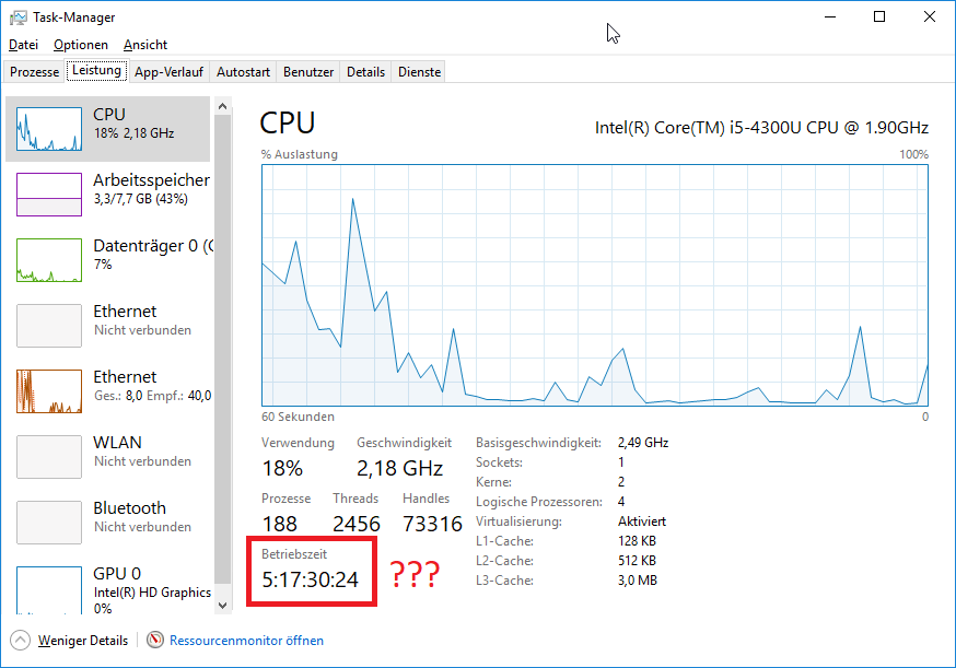 Windows 10 Energiemodus anpassen - Thema Betriebszeit