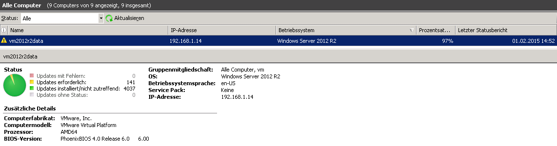 WSUS erkennt nach Hotfix Installation ein Windows 2012 R2 Server